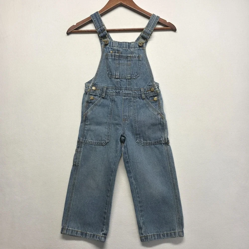 Oshkosh Denim Overalls Toddler 4T Blue Carpenter Utility Bib